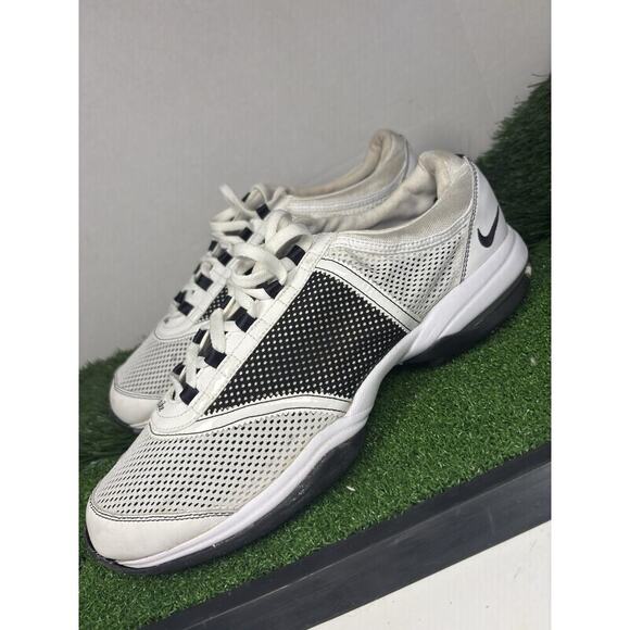 Nike Air Golf Womens Size10 White Mesh Tongueless Cleats Shoes 335943-101 - Picture 1 of 8